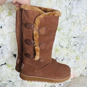 Skechers suede style cozy fur winter boots booties 7